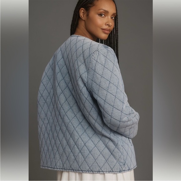 ANTHRPOLOGIE Quilted Denim Jacket - Picture 2 of 9